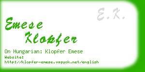 emese klopfer business card